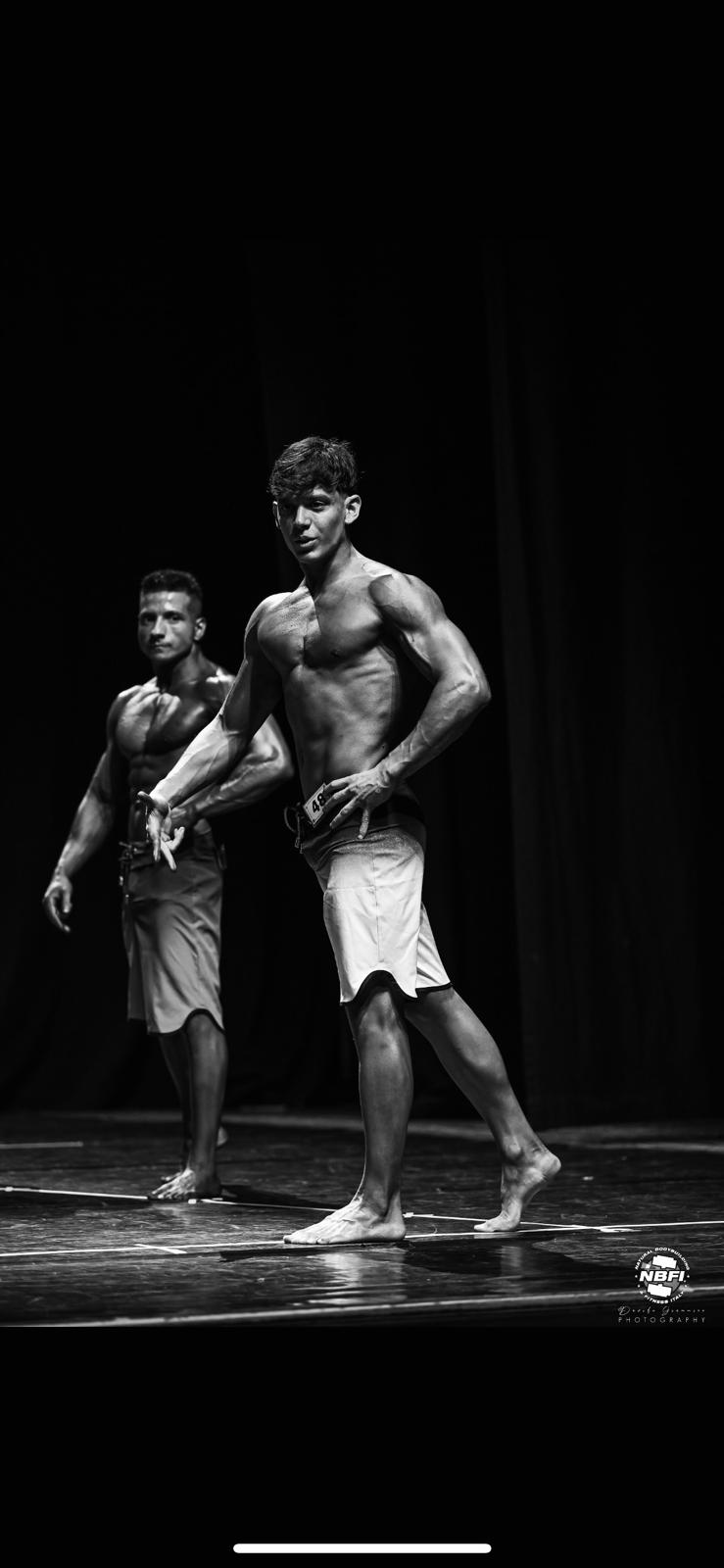 Giovanni Grimaldo sul palco bodybuilding